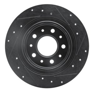 Buick Envista Brake Rotor (1) - Rear Left - R1 Concepts - Drilled & Slotted - Black - `16-`25